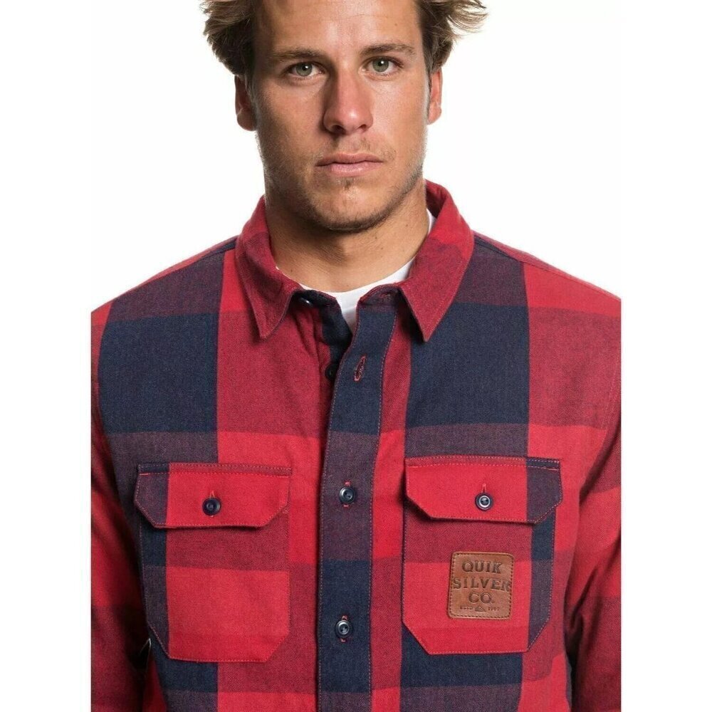 QuikSilver Men's Miho Stones GARNET SHERPA Long Sleeve Over Shirt Size M - Picture 13 of 16